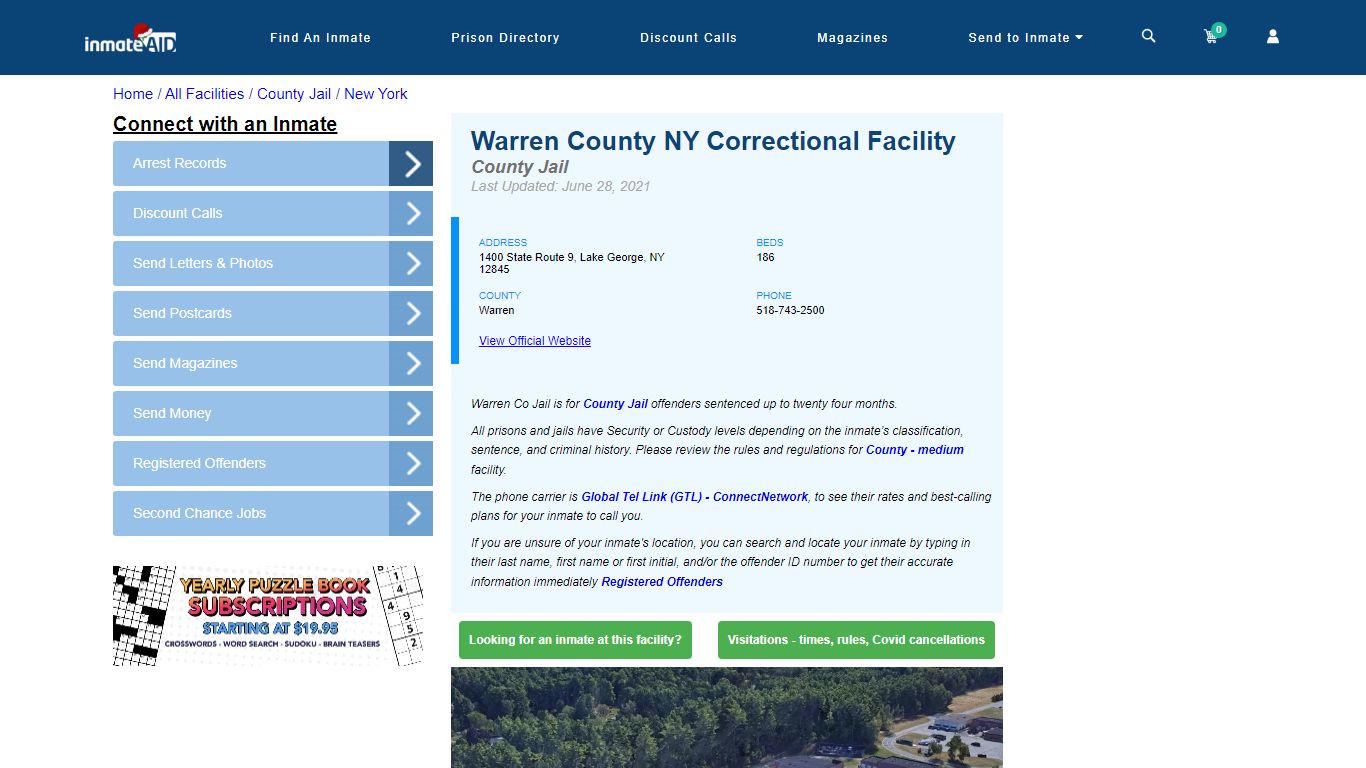 Warren County NY Correctional Facility - Inmate Locator - Lake George, NY