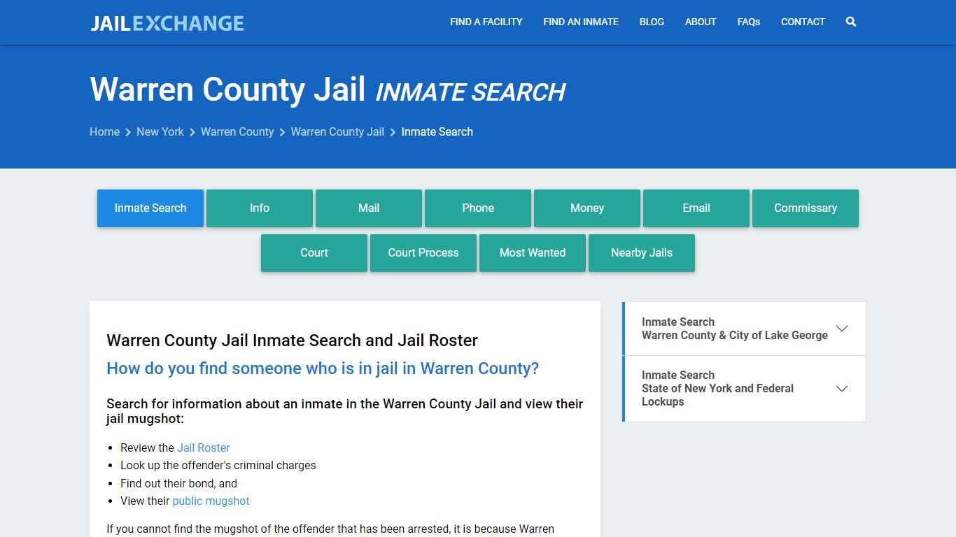 Inmate Search: Roster & Mugshots - Warren County Jail, NY