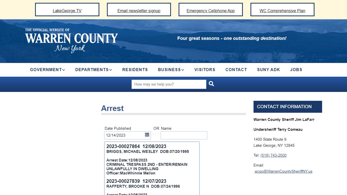 Arrest | Warren County